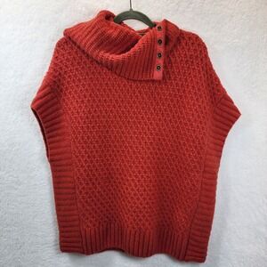 Lilla P Chunky Red Poncho Sweater Womens Small‎ P Valentines Gorpcore Layered